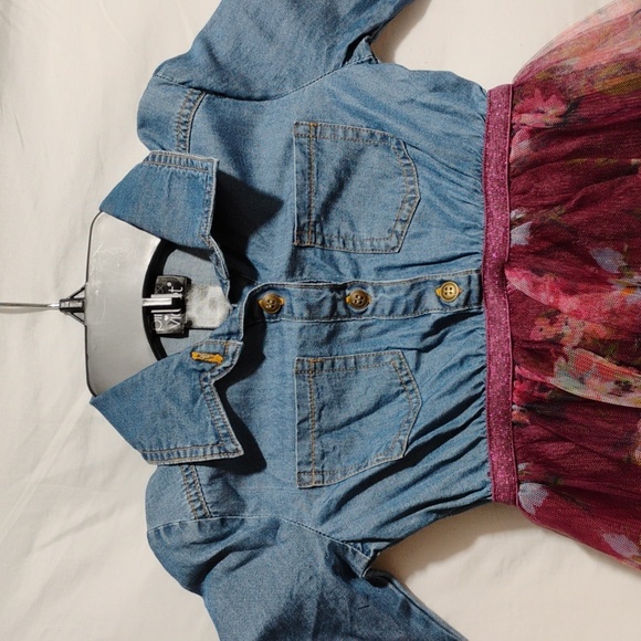 SALE! Pink & Violet Denim Top Dress Sz.3T Like New Worn 1X (A-76) - Picture 2 of 10